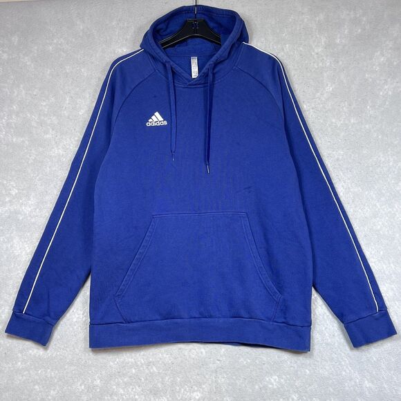 Adidas Sweatshirt Mens X-Large Blue Hoodie Hooded Pullover Pockets CV3332 - Picture 1 of 14